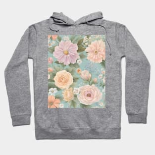 French country cottagecore Pastel color vintage floral Hoodie